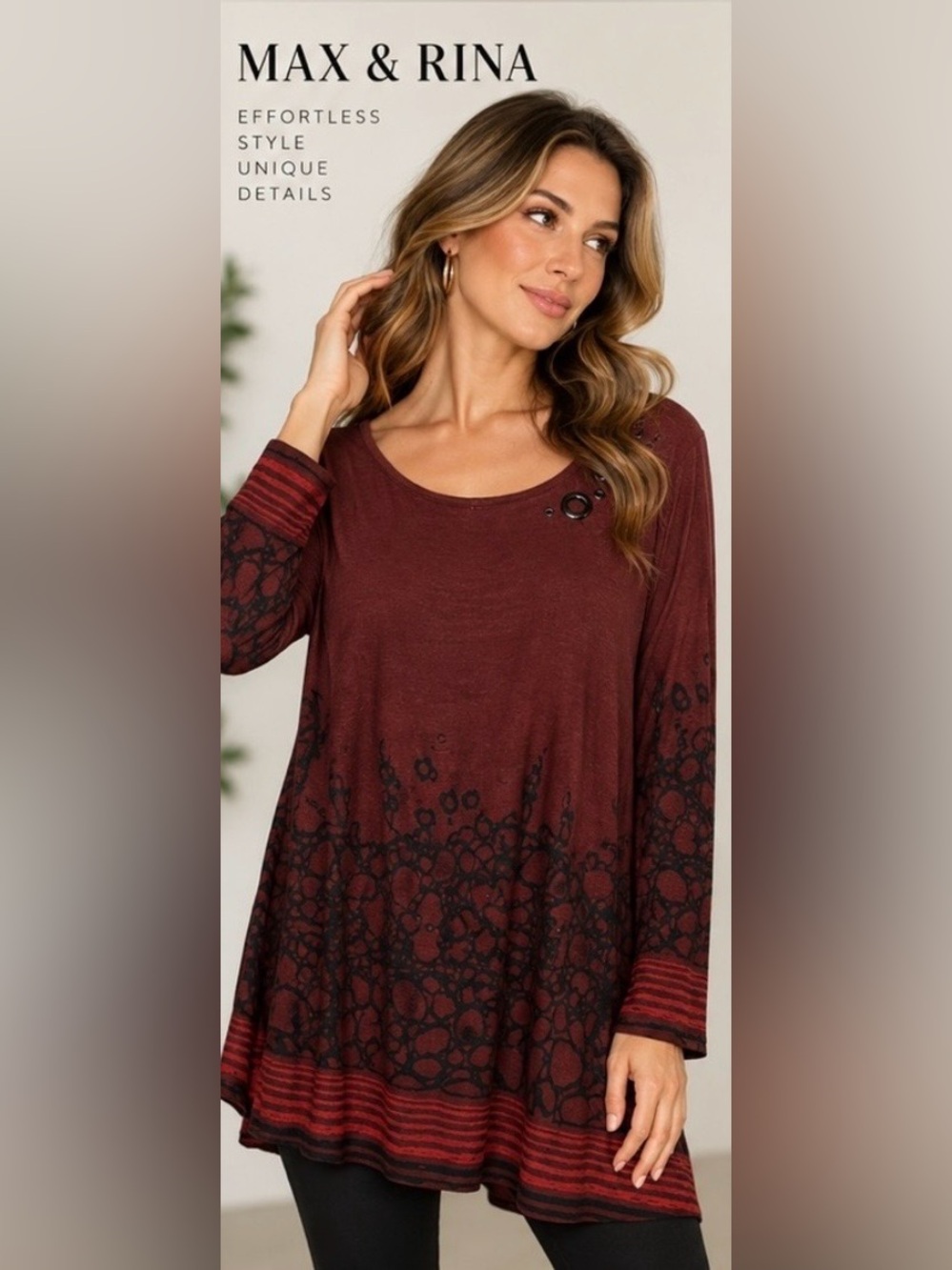 Max & Rina Top Dress Top With Grommets